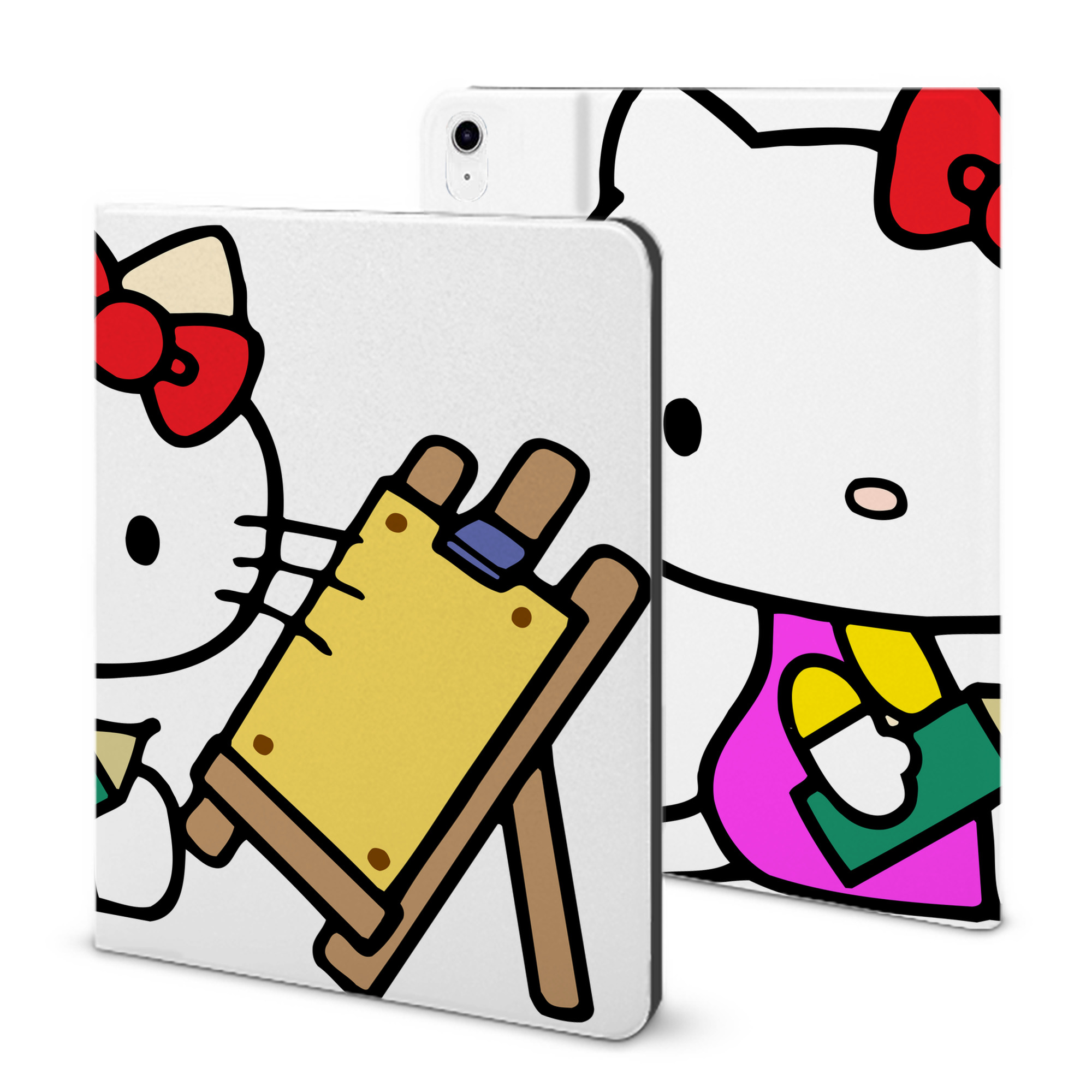 （画像用） Hello Kitty ハローキティ IPad ケース ブック型 PUレザー TPU 耐衝撃 軽量 薄型 ペン収納なし 全面保護 IPad 各モデル対応